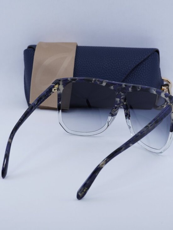 Loewe LW40001I 56B Filipa Square Sunglasses – Blue Havana\\ Gradient Smoke main image 8
